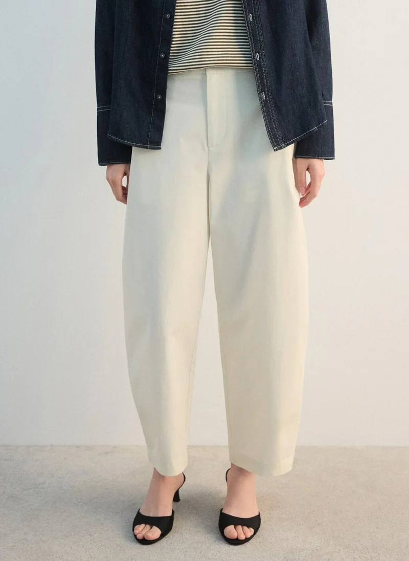 Straight-fit cotton trousers